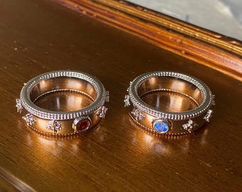 Sophie ring inlaid with shiny diamonds， Cosplay Ring，Not allergic