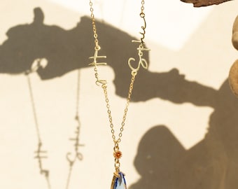 Sterling silver necklace, Howl and Sophie Necklace，Name Necklace，14K real gold clad silver ,necklaceReal S925 silver,