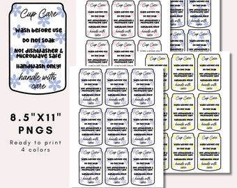 Instructions d'entretien de la tasse, tasse en verre Libbey, carte d'entretien de l'emballage de la tasse, instructions imprimables, boîte en verre PNG