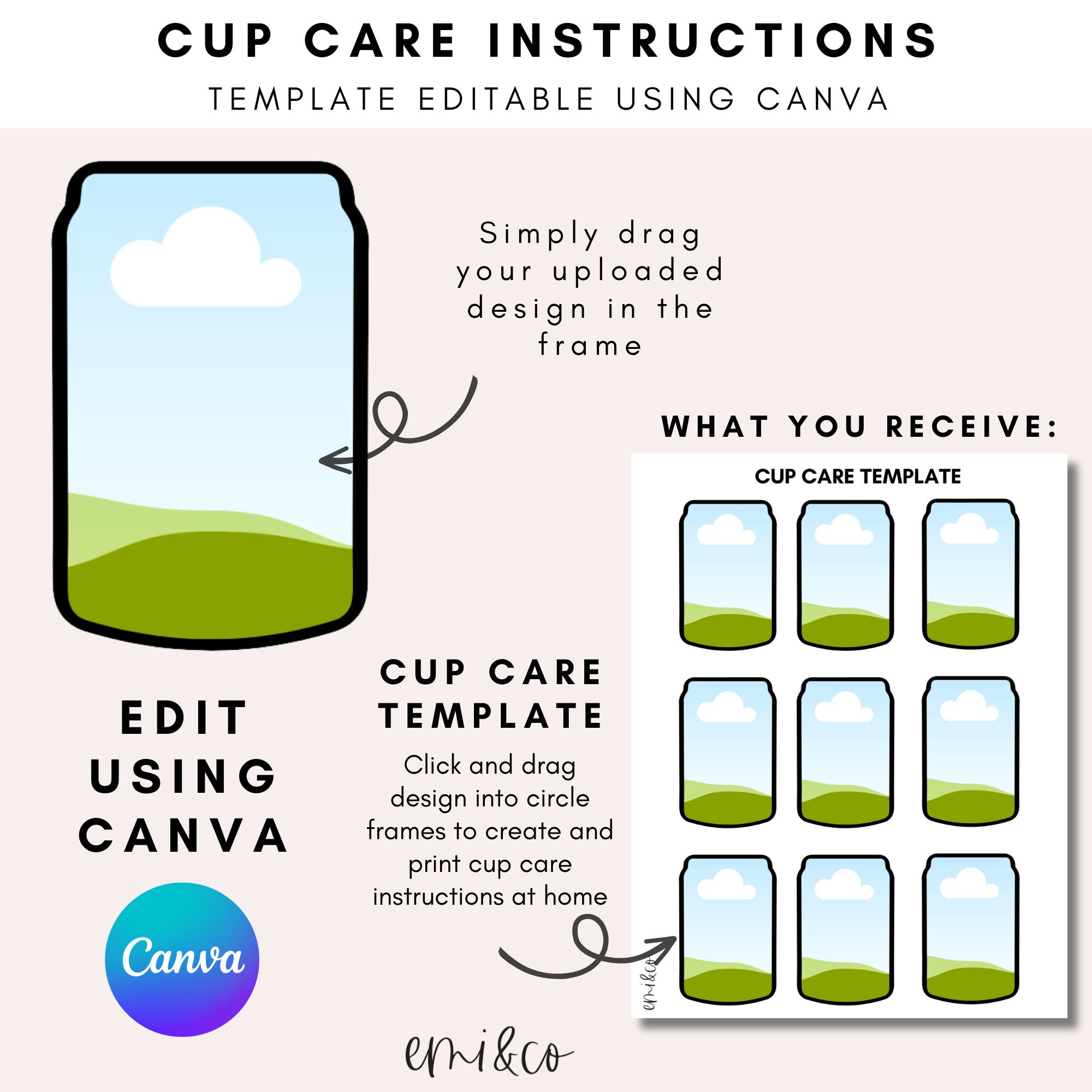 Cup Care Instructions, Libbey Glass Cup, Personalized Instructions ...