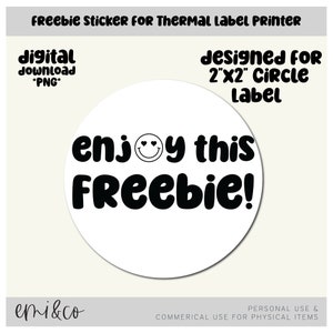 Genießen Sie diesen Freebie PNG, Freebie Sticker, Thermodrucker-Etikett, Aufkleber