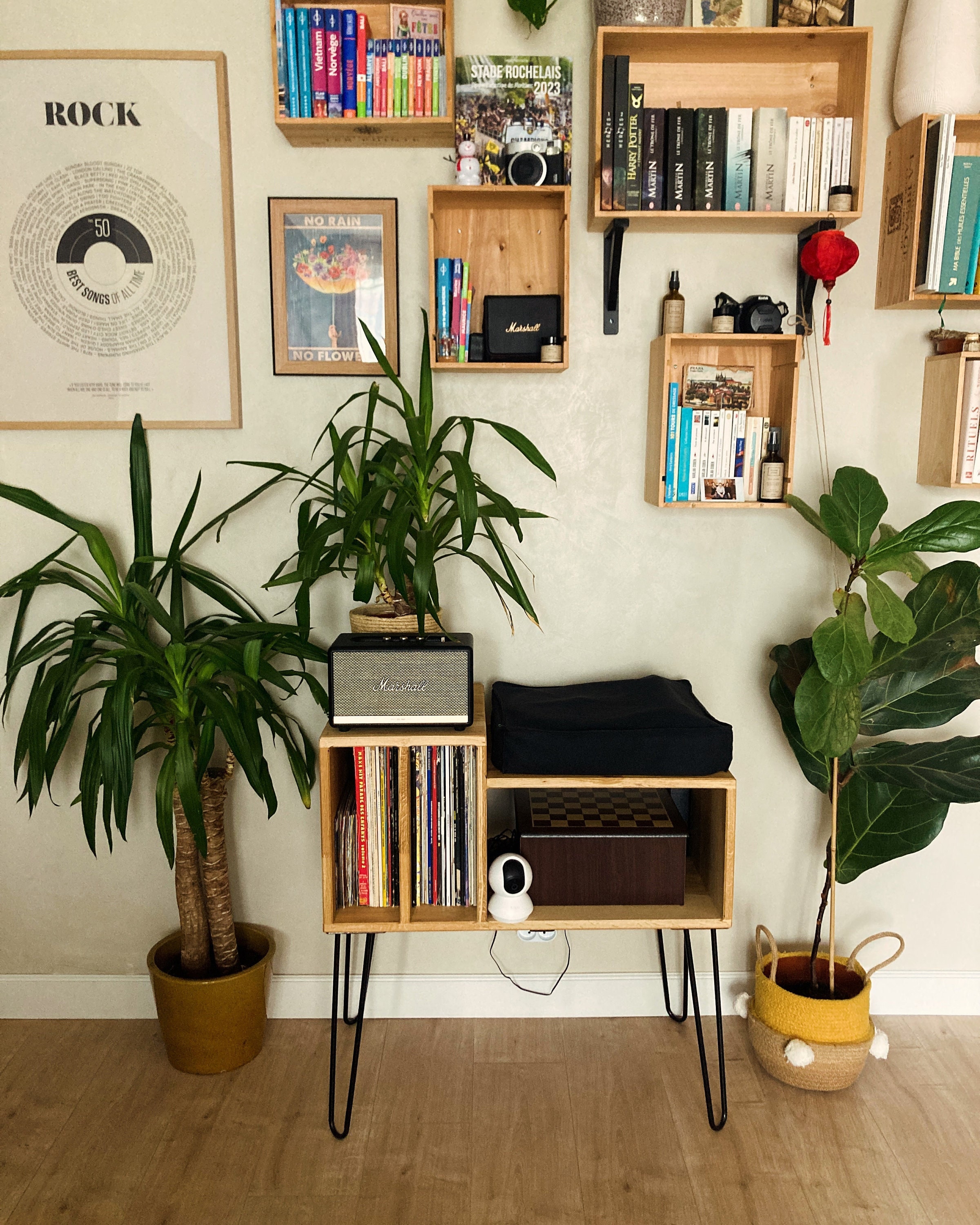 Meuble Platine Vinyle Scandinave en chêne