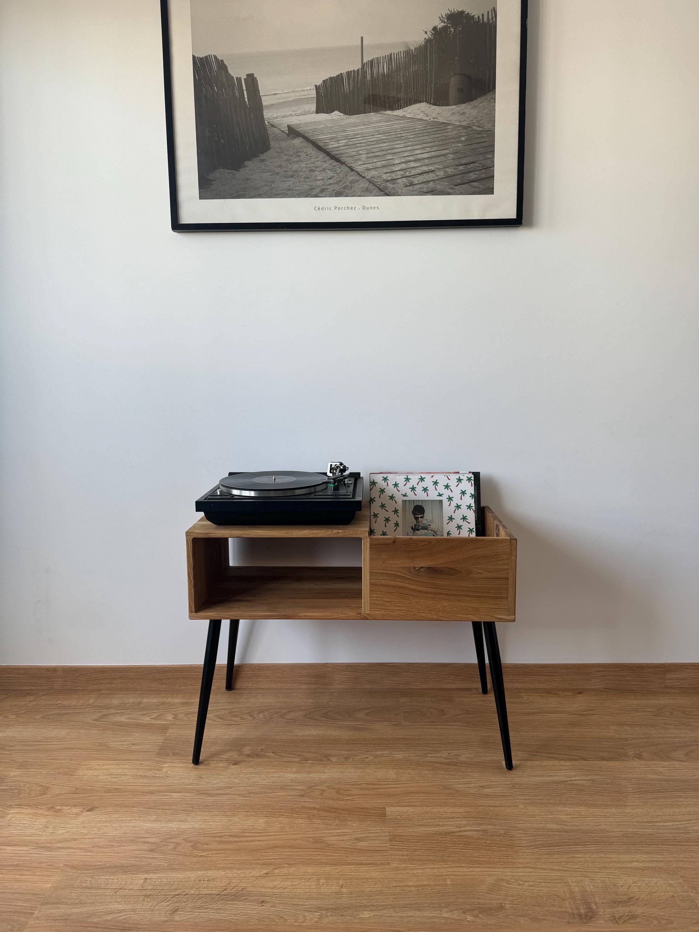 Meuble platine vinyle en bois « L'audiophile »