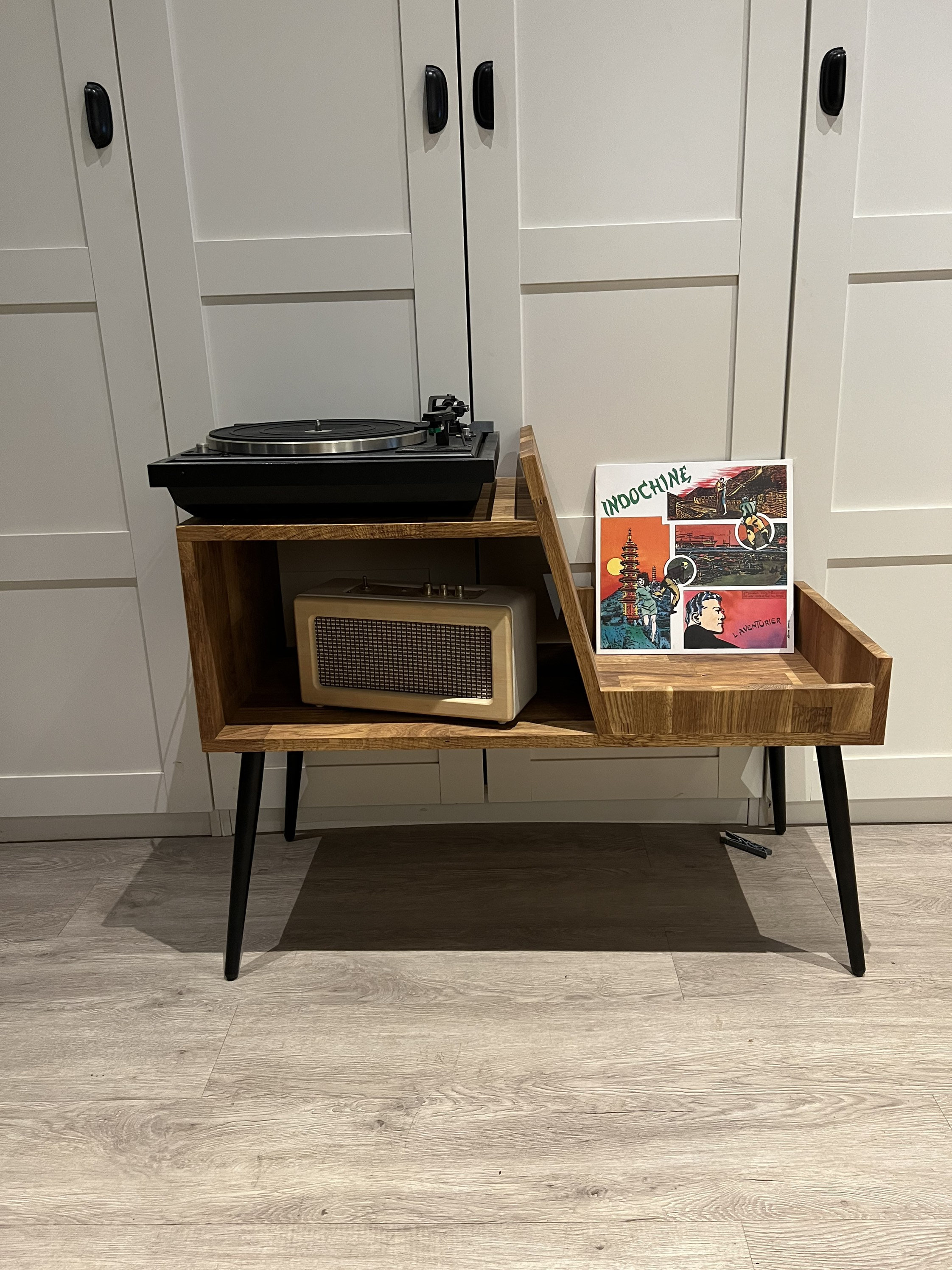 Meuble Vinyle Scandinave Chêne