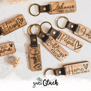 Personalisierte Schlüsselanhänger aus Holz | Gravur mit Namen oder Spruch | Individuelle Anhänger aus Holz | Taschenanhänger | Geschenkidee