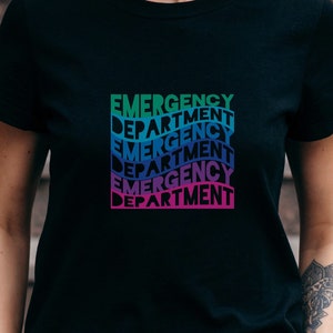 T-shirt du service des urgences Infirmière du service d&#39;urgence Soins infirmiers aux urgences ER RN cadeau T-shirt à manches courtes en jersey unisexe pour adulte