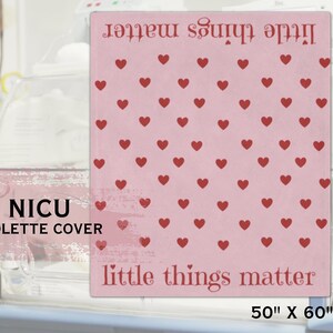 Couverture Minky d'incubateur de soins intensifs néonatals Unité de soins intensifs néonatals Housse de couverture Isolette girafe Petites choses qui comptent Cadeau pour bébé prématuré