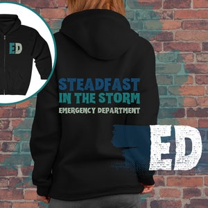Emergency Department Zip Up Hoodie Emergency Room Nurse ER RN Zipper Hooded Sweatshirt Jacket Triage Trauma Unit Urgent Care Gift Idea