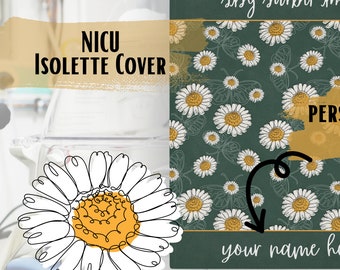 Personalized NICU Neonatal Intensive Care Unit Blanket Cover Forest Green Daisy Flower Butterfly Incubator Minky Giraffe Isolette Baby Gift