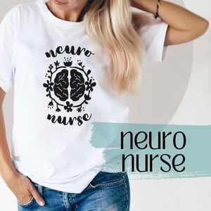 Neuro Nurse T-Shirt Neurology ICU Intensive Care Unit Neuroscience RN Staff Critical Care RN Appreciation Gift Short Sleeve Tee