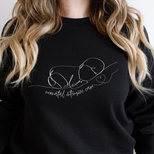 NICU Crewneck Sweatshirt Neonatal Intensive Care Unit Pullover Sweater  Nurse RN Respiratory Therapist RRT Appreciation Gift Line Art Unisex