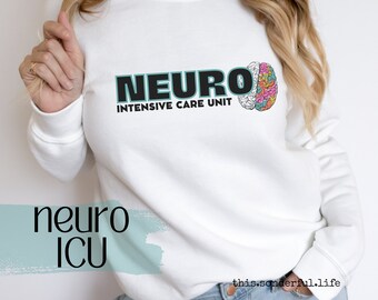 Moletom para unidade de cuidados intensivos neuro, pulôver para neurologia, UTI, gola redonda, cuidados críticos, RN, neurociência, enfermeira e equipe, presente de agradecimento