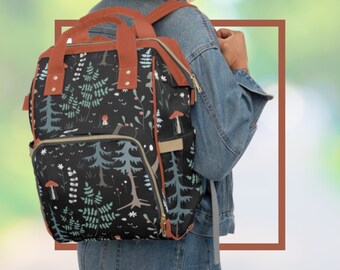 Baby Diaper Backpack Bag Woodland Cottage Core  Everyday Print Backpack  Vacation Travel Backpack  Versatile Diaper Tote & Baby Gear
