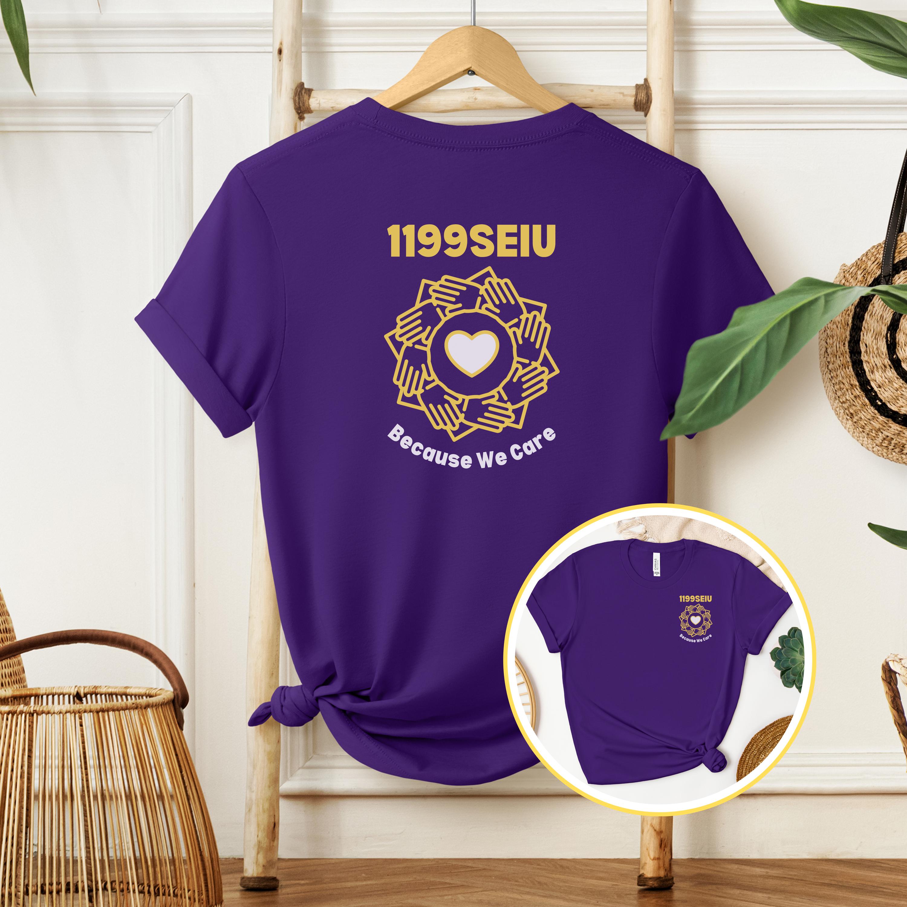 Adult 1199SEIU Union Team Purple Unisex Short Sleeve T-shirt