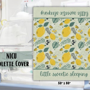 Incubateur de soins intensifs néonatals, unité de soins intensifs néonatals, couverture minky, housse isolette girafe, petit chéri, endormi, prématuré, cadeau pour bébé prématuré, abeilles