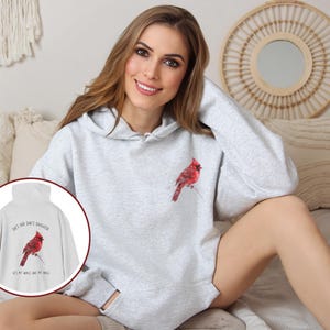 Memorial Hoodie for Dad She&#39;s Her Dad&#39;s Daughter He&#39;s My Wings and my Angel Cardinal Pullover Hooded Sweatshirt Pocket Adult Unisex Hoodie