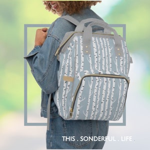 Baby Diaper Backpack Bag Woodland White Birch Trees Multi-Purpose Vacation and Travel Bag Everyday Trendy Versatile Diaper Tote & Baby Gear