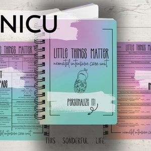 Personalizado NICU Enfermera Unidad de Cuidados Intensivos Neonatales RN Diario encuadernado en espiral Regalo de agradecimiento personalizado RN Cuaderno Informe Bloc de notas