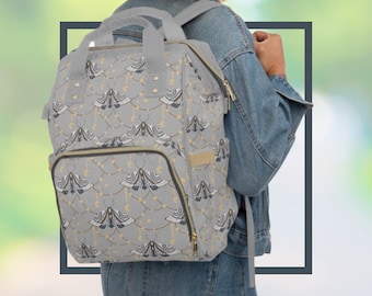 Bolsa de mochila para pañales para bebés Boho Celestial Moth Bolsa de viaje multiusos para vacaciones para niños pequeños Todos los días Bolso de pañales versátil de moda y equipo para bebés