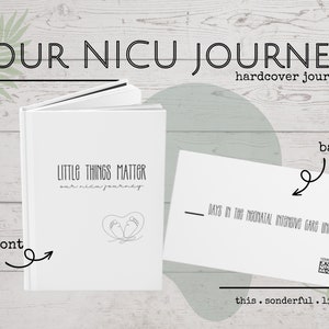 Onze NICU-reis Hardcover Journal Neonatale Intensive Care-eenheid Moeder Vader Cadeau-idee voor ouders Premature babyshower Documentmijlpalen