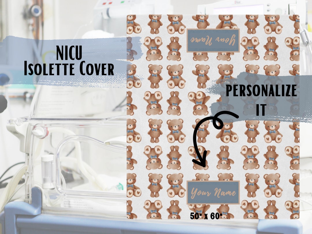 Personalized Teddy Bear NICU Incubator Minky Blanket Neonatal Intensive