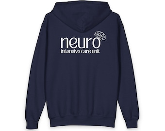 Youth Neuro Intensive Care Unit Zip Up Hooded Sweatshirt Neurology ICU Full Zipper Hoodie Jacket Critical Care Nurse Appreciation Gift