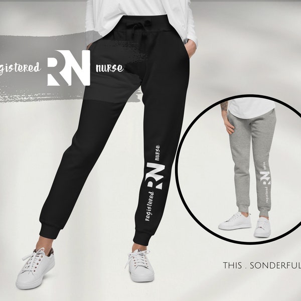 Pantaloni sportivi da infermiera registrati RN Pantaloni da jogging unisex Pile Abbigliamento sportivo e da casa Pantaloni da infermiera fuori servizio Felpe comode Idea regalo per infermiera