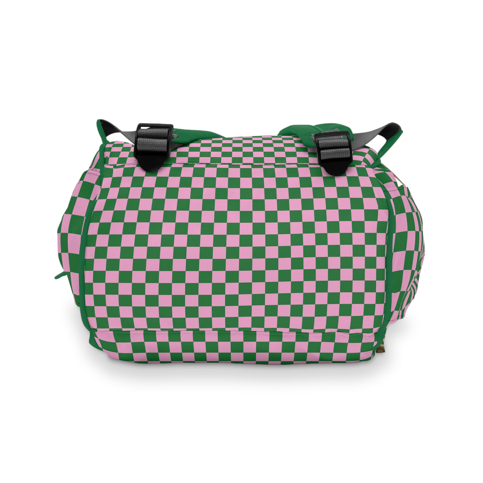 Baby Diaper Backpack Bag Pink Kelly Green Checkered 