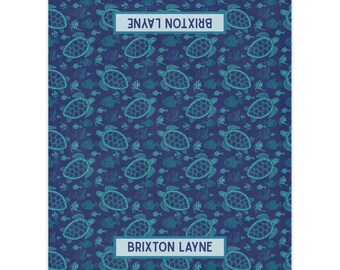 Personalized Turtle NICU Incubator Minky Blanket Giraffe Isolette Cover Blue Ocean Neonatal Intensive Care Unit Baby Gift