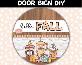 Cute Hello Fall Door Hanger | DIY Classroom Door Sign for Teachers | Editable Fall Decor for Teachers | Fall Bulletin Board | Customizable