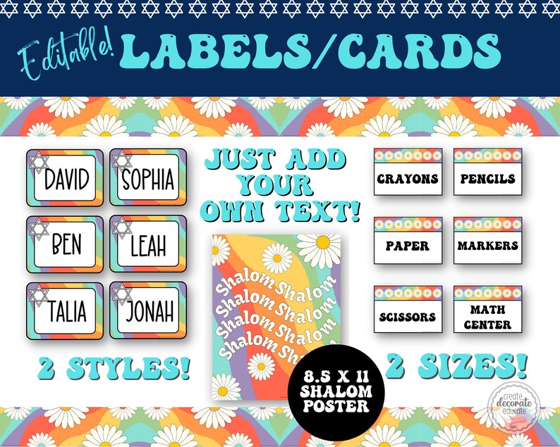 Jewish Classroom Decor | Judaica Wall Art | Bulletin Board | Jewish ...