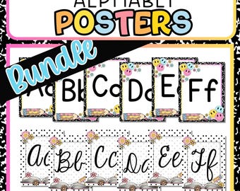 Printable Alphabet Letters for Bulletin Boards | Script | Cursive | A-Z Posters | Printable ABC Posters | Classroom Decor | Elementary Pre-K