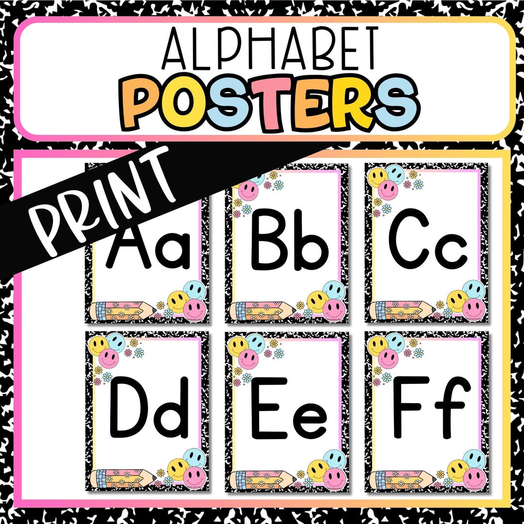 Printable Alphabet Letters ABC Posters Bulletin Boards Composition