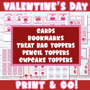 Valentine Party Printable Pack | Printable Valentine Cards | Class Valentine Ideas |  Classroom Valentine Party Ideas | Valentine Favors