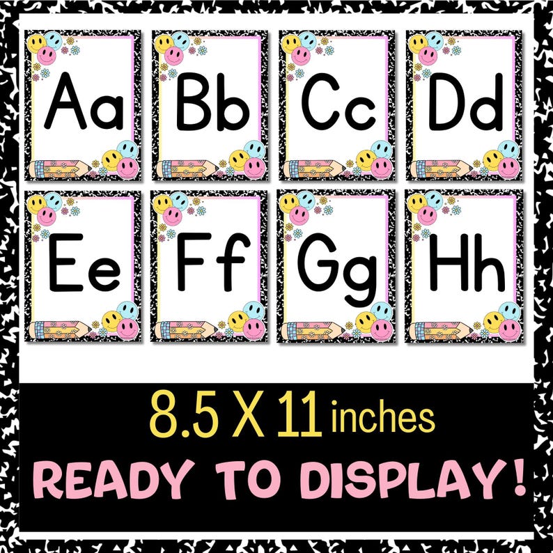 Printable Alphabet Letters ABC Posters Bulletin Boards Composition