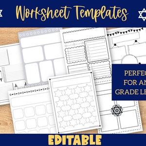 Worksheet Templates for Jewish Teachers | Writing Templates | Hebrew ...