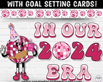 Taylor Swift Eras Inspired Swiftie Bulletin Board | Bulletin Board Ideas for January | January Goal Setting for Students | Door Decorations