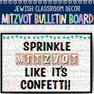 Quadro de avisos de Mitzvah Mitzvot | Decoração de sala de aula judaica | Escola Hebraica | Pré-escola judaica | Bondade Hebraica | Pôsteres de sala de aula judaica