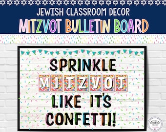 Mitzvah Mitzvot Bulletin Board |  Jewish Classroom Decor | Hebrew School | Jewish Preschool | Hebrew Kindness | Jewish Classroom Posters