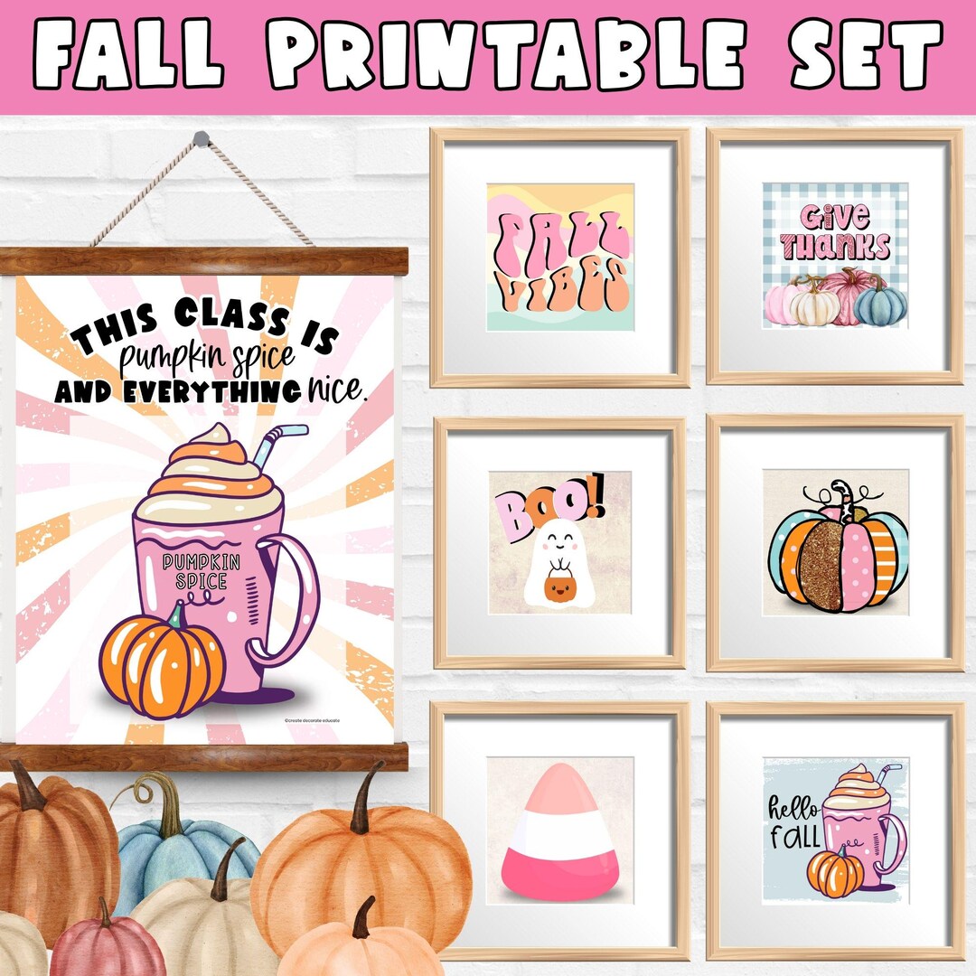 Fall Printables Decor | Bulletin Board Ideas October | Fall October ...