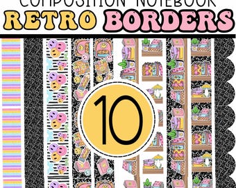 Composizione Quaderno Bordi a tema stampabili / Bordi per bacheca da stampare / Decorazioni per aule / Asilo / Scuola elementare