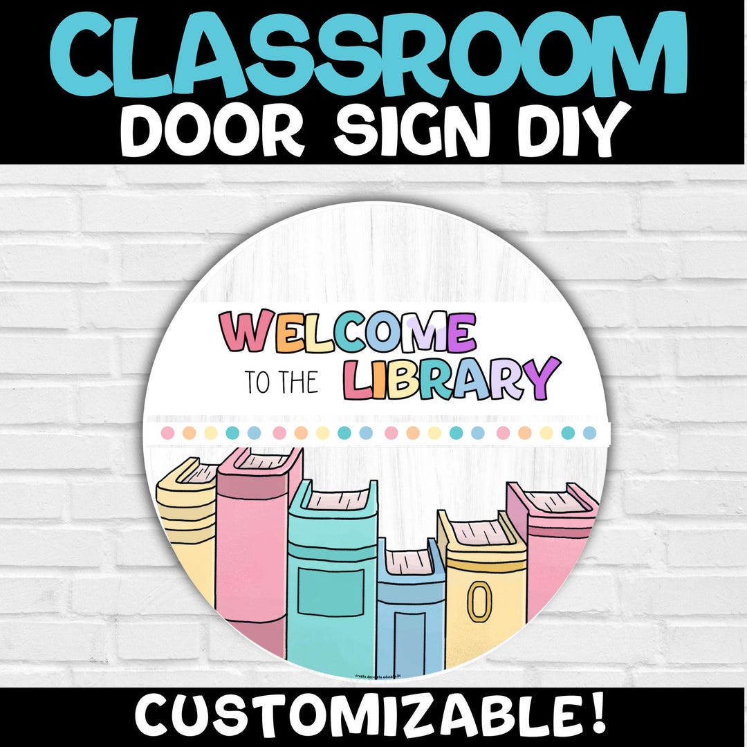 Library Door Teacher Name Sign | Editable Librarian Sign-welcome to the ...