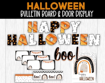 Halloween Bulletin Board Set | October Door Display | Fall Classroom Decor | Halloween Classroom | Fall Holiday | Halloween Door | Printable