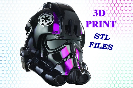 Imperial Tie Fighter Pilot Inspired Helmet STAR WARS 3d Printing STL Files Etsy
