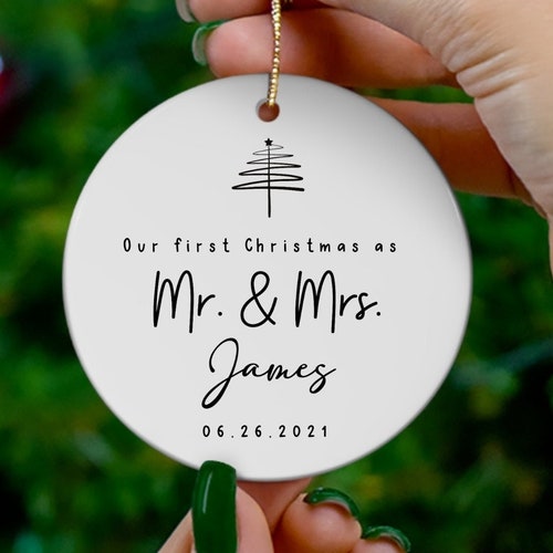 First Christmas Married Ornament Mr and Mrs Tree Christmas - Etsy