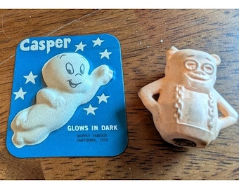 Vintage 1970s Cereal Prizes Premiums Casper Ghost Glow Dark  Frankenberry Eraser