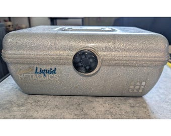 Caboodles Liquid Metallic Vintage 1990s Make-up Organizer Case Silver Glitter