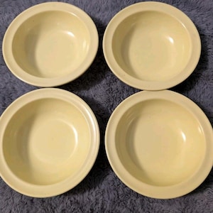 Vintage MCM Prolon Ware Melamine Lot Of 4 Yellow Stacking Bowls 5.5 inches EUC