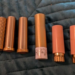 Vintage Lot 5 Lipstick Cases Makeup Tabu Sharon Finn Etc Beauty Cosmetics Coral 1960s 1970s