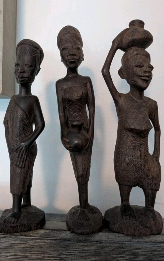 アフリカの部族のネイティブフォークアートヴィンテージロット木製彫刻